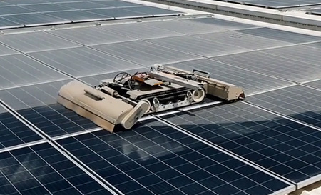 robotic solar panel cleaning at commercial scale